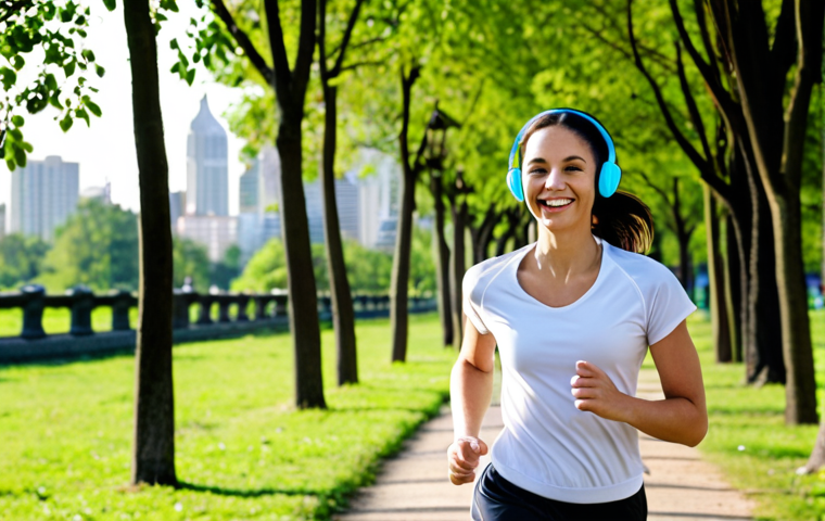**Image Prompt:** A person wearing headphones, smiling, and jogging in a park. In the background, there are trees and a hint of a cityscape. The overall feel is one of enjoying a pleasant activity while learning. (Focus: Podcasts offer convenience, can be listened to anywhere)